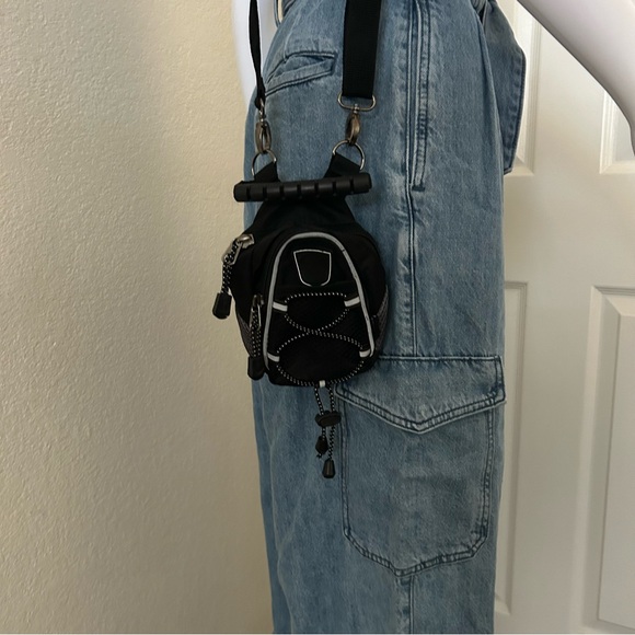 Super Mini Black top handle crossbody shoulder bag Backpack - Picture 1 of 12